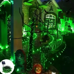 Solar Powered Colorful String Lights 39.37Ft/12M With 100 Leds 8 Lighting Modes Waterproof Outdoor Decor For Halloween Garden Parties Holidays Solar String Lights Outdoor Indoor Decoration 1/2PCS