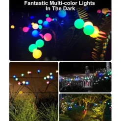 Solar Powered Firefly Lights, 4 Pack 8LED Solar Garden Lights, Firefly Lights Outdoor Waterproof with Remote Control 8 Lighting Modes, Solar Outdoor Lights Decorative for Pathway Yard Patio Landscape