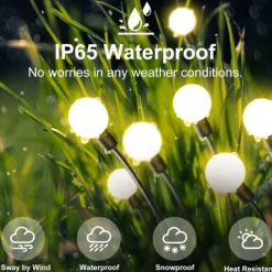 Solar Powered Firefly Lights, 4 Pack 8LED Solar Garden Lights, Firefly Lights Outdoor Waterproof with Remote Control 8 Lighting Modes, Solar Outdoor Lights Decorative for Pathway Yard Patio Landscape