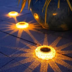 Solar Powered Underground Light Waterproof Lace Ground Plug Light Courtyard Mounted Underground Light Outdoor LED Solar Powered Lawn Light Staircase Lights Platform Lights 1PC