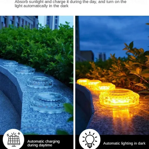 Solar Powered Underground Light Waterproof Lace Ground Plug Light Courtyard Mounted Underground Light Outdoor LED Solar Powered Lawn Light Staircase Lights Platform Lights 1PC