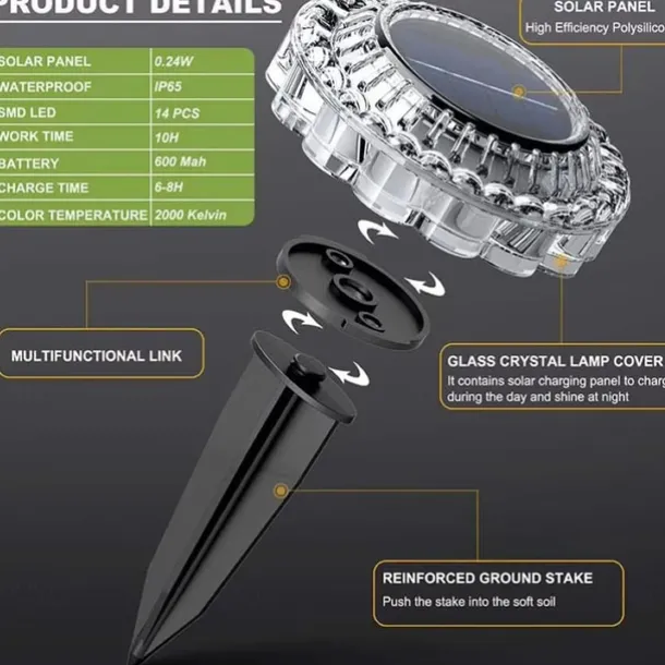 Solar Powered Underground Light Waterproof Lace Ground Plug Light Courtyard Mounted Underground Light Outdoor LED Solar Powered Lawn Light Staircase Lights Platform Lights 1PC