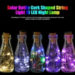 Solar Powered Wine Bottle Cork Festival Outdoor Light Garland Lights Outdoor Fairy Light 2M 20 LEDs Copper Wire String Light