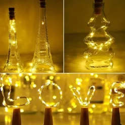 Solar Powered Wine Bottle Cork Festival Outdoor Light Garland Lights Outdoor Fairy Light 2M 20 LEDs Copper Wire String Light