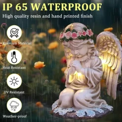 Solar Praying Angel Statue Light – Waterproof Garden Outdoor Light for Yard, Lawn, and Holiday Decoration, Perfect Mother's Day or Birthday Gift