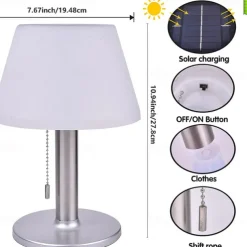 Solar Retro Desk Lamp - Waterproof Outdoor Table Floor Lamp for Bar, Garden, Terrace, Villa, Bar