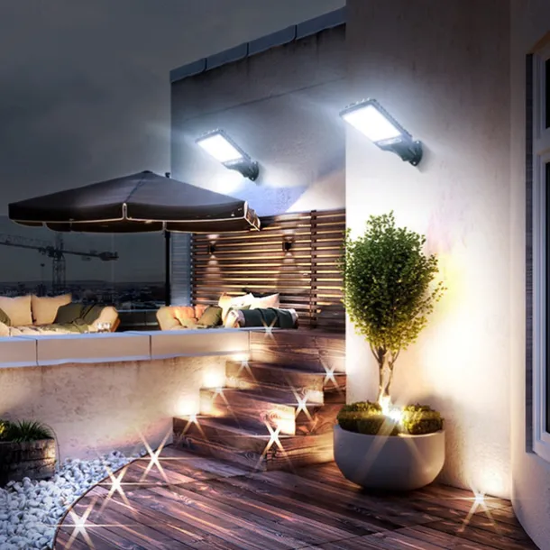 Solar Retro Tungsten COB Wall Lamp Human Body Sensing Street Lamp Outdoor Wall Lamp Road and Household Lighting Lamp Solar Courtyard Lamp 1PC