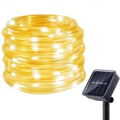 Solar Rope Lights Outdoor Waterproof Tube Light with 100 LED 35.7 feet 8 Modes Copper Wire Fairy Lights for Garden Fence Patio Yard Party Wedding Christmas Hall