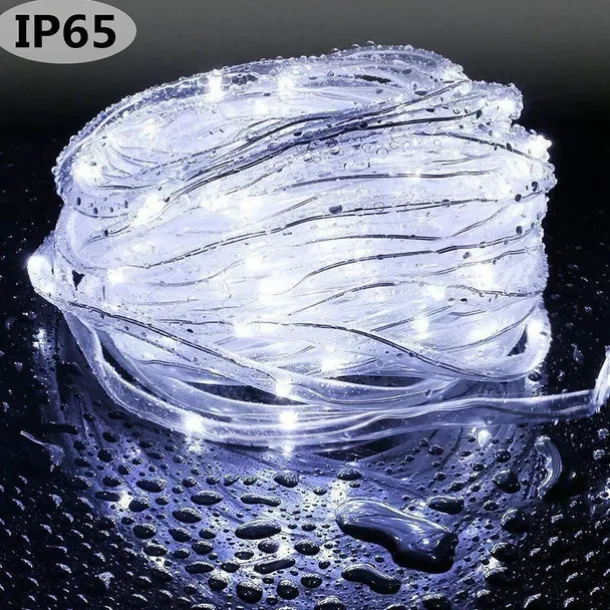 Solar Rope Lights Outdoor Waterproof Tube Light with 100 LED 35.7 feet 8 Modes Copper Wire Fairy Lights for Garden Fence Patio Yard Party Wedding Christmas Hall