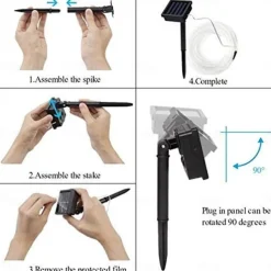 Solar Rope Lights Outdoor Waterproof Tube Light with 100 LED 35.7 feet 8 Modes Copper Wire Fairy Lights for Garden Fence Patio Yard Party Wedding Christmas Hall