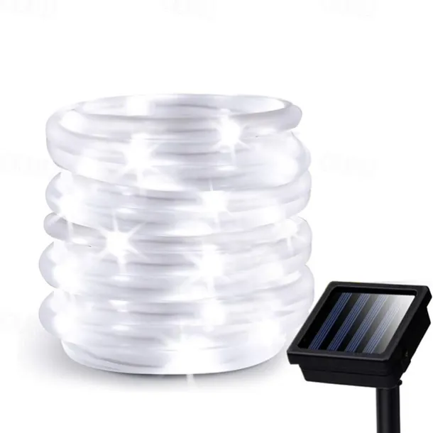 Solar Rope Lights Outdoor Waterproof Tube Light with 100 LED 35.7 feet 8 Modes Copper Wire Fairy Lights for Garden Fence Patio Yard Party Wedding Christmas Hall