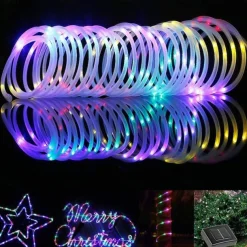 Solar Rope Lights Outdoor Waterproof Tube Light with 100 LED 35.7 feet 8 Modes Copper Wire Fairy Lights for Garden Fence Patio Yard Party Wedding Christmas Hall