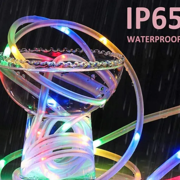 Solar Rope Lights Outdoor Waterproof Tube Light with 100 LED 35.7 feet 8 Modes Copper Wire Fairy Lights for Garden Fence Patio Yard Party Wedding Christmas Hall