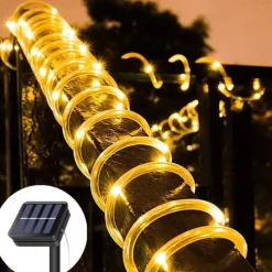 Solar Rope Lights Outdoor Waterproof String Lights 12M 7M IP65 Rope Tube String Lights Outdoor Lighting Fairy Flexible Lights 50/100 LEDs For Garden Garland Yard Lawn Fence