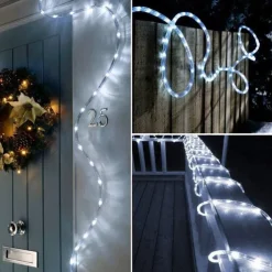 Solar Rope Lights Outdoor Waterproof String Lights 12M 7M IP65 Rope Tube String Lights Outdoor Lighting Fairy Flexible Lights 50/100 LEDs For Garden Garland Yard Lawn Fence
