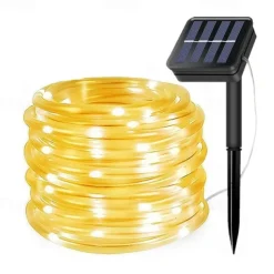 Solar Rope Lights Outdoor Waterproof String Lights 12M 7M IP65 Rope Tube String Lights Outdoor Lighting Fairy Flexible Lights 50/100 LEDs For Garden Garland Yard Lawn Fence