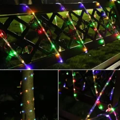 Solar Rope Lights Outdoor Waterproof String Lights 12M 7M IP65 Rope Tube String Lights Outdoor Lighting Fairy Flexible Lights 50/100 LEDs For Garden Garland Yard Lawn Fence
