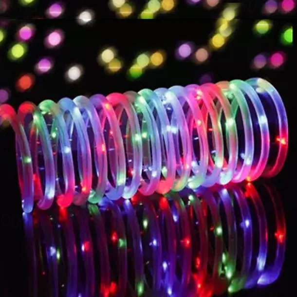 Solar Rope Lights Outdoor Waterproof 2pcs 1pcs Rope Tube 12m 100 leds String Lights Outdoor Fairy Holiday Christmas Party Solar Garden Light Waterproof luz solar