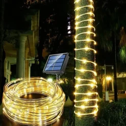 Solar Rope Lights Outdoor Waterproof LED Tube Lights for Christmas Tree, Outdoor Garden, Yard & Pathway Decor 1/2pcs