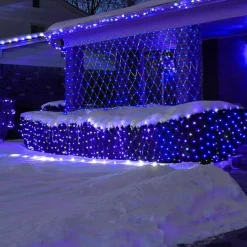 Solar Rope Lights Outdoor Waterproof Mesh Net Christmas Lights Solar Powered 8 Modes 9.8X6.6Ft 200LED bush Tree Wrap Decor Fairy Twinkle Outdoor String Light