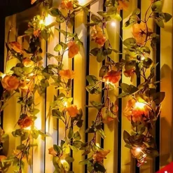 Solar Rose Flower String Lights 2m 20LEDs Garden Waterproof Valentine's Day String Lights for Home Bedroom Party Holiday Wedding Christmas Garden Valentine's Day Decoration