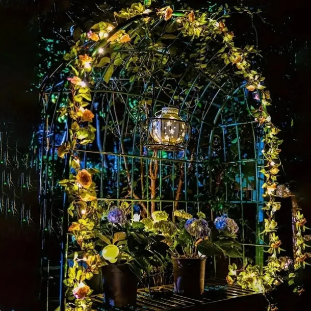 Solar Rose Flower String Lights 2m 20LEDs Garden Waterproof Valentine's Day String Lights for Home Bedroom Party Holiday Wedding Christmas Garden Valentine's Day Decoration