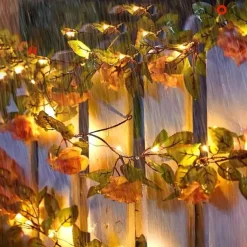 Solar Rose Flower String Lights 2m 20LEDs Garden Waterproof Valentine's Day String Lights for Home Bedroom Party Holiday Wedding Christmas Garden Valentine's Day Decoration