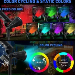 Solar Spot Lights Outdoor 2-in-1 Solar Landscape Spotlights Security Lights IP65 Waterproof Wall Lights for Walkway Yard Garden Driveway Pathway Garden 4/7 LED Beads