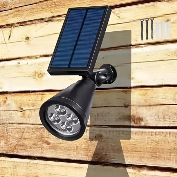 Solar Spot Lights Outdoor 2-in-1 Solar Landscape Spotlights Security Lights IP65 Waterproof Wall Lights for Walkway Yard Garden Driveway Pathway Garden 4/7 LED Beads