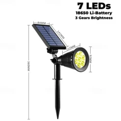 Solar Spot Lights Outdoor 2-in-1 Solar Landscape Spotlights Security Lights IP65 Waterproof Wall Lights for Walkway Yard Garden Driveway Pathway Garden 4/7 LED Beads