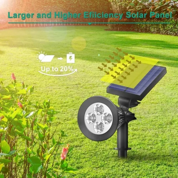 Solar Spot Lights Outdoor 2-in-1 Solar Landscape Spotlights Security Lights IP65 Waterproof Wall Lights for Walkway Yard Garden Driveway Pathway Garden 4/7 LED Beads