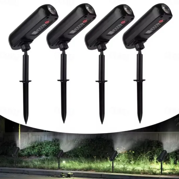 Solar Spotlights - Solar Uplights, Outdoor Solar LED Wall Light, IP65 Waterproof Green Pathway Garden Lights for Trees, Pathway, Yard and Landscape Decoration 2/4pcs