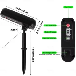 Solar Spotlights - Solar Uplights, Outdoor Solar LED Wall Light, IP65 Waterproof Green Pathway Garden Lights for Trees, Pathway, Yard and Landscape Decoration 2/4pcs