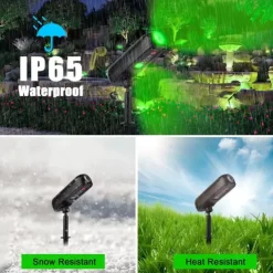 Solar Spotlights - Solar Uplights, Outdoor Solar LED Wall Light, IP65 Waterproof Green Pathway Garden Lights for Trees, Pathway, Yard and Landscape Decoration 2/4pcs