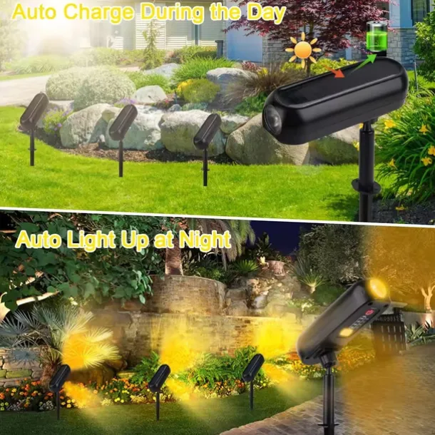 Solar Spotlights - Solar Uplights, Outdoor Solar LED Wall Light, IP65 Waterproof Green Pathway Garden Lights for Trees, Pathway, Yard and Landscape Decoration 2/4pcs