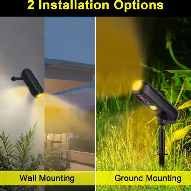 Solar Spotlights - Solar Uplights, Outdoor Solar LED Wall Light, IP65 Waterproof Green Pathway Garden Lights for Trees, Pathway, Yard and Landscape Decoration 2/4pcs