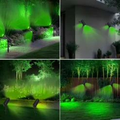 Solar Spotlights - Solar Uplights, Outdoor Solar LED Wall Light, IP65 Waterproof Green Pathway Garden Lights for Trees, Pathway, Yard and Landscape Decoration 2/4pcs