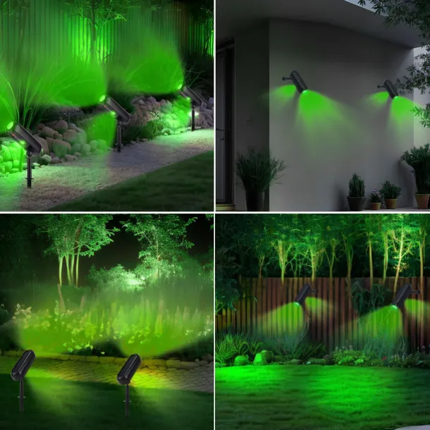 Solar Spotlights - Solar Uplights, Outdoor Solar LED Wall Light, IP65 Waterproof Green Pathway Garden Lights for Trees, Pathway, Yard and Landscape Decoration 2/4pcs