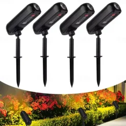 Solar Spotlights - Solar Uplights, Outdoor Solar LED Wall Light, IP65 Waterproof Green Pathway Garden Lights for Trees, Pathway, Yard and Landscape Decoration 2/4pcs