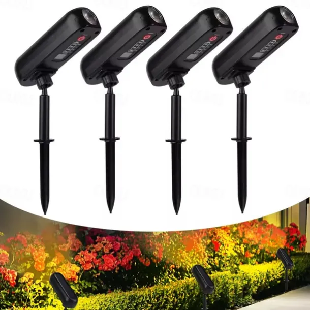 Solar Spotlights - Solar Uplights, Outdoor Solar LED Wall Light, IP65 Waterproof Green Pathway Garden Lights for Trees, Pathway, Yard and Landscape Decoration 2/4pcs