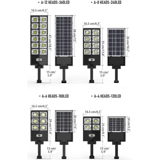Solar Street Lights Outdoor Waterproof High Brightness Dusk to Dawn LED Lamp with Motion Sensor Remote Control for Garden Patio Porch Garage