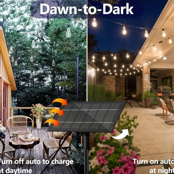 Solar String Lights Outdoor Weatherproof with Remote, Solar Powered LED Edison Bulb Outdoor String Lights for Outside Patio Backyard Fence Halloween Christmas Decorations