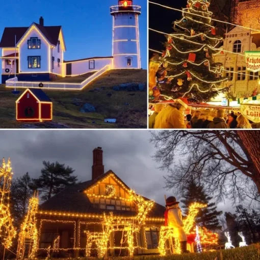 Solar Tube String Light 7/12/20M 50/100/200 Leds 8 Modes Waterproof Outdoor LED Copper Wire Lights for Garden Decor Lamp Wedding Party Tree Xmas Halloween Holiday Decoration Lighting