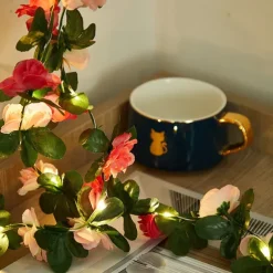 Solar Vine String Lights Ivy Lights LED Artificial Rattan Green Plant LED Solar String Light Outdoor Waterproof Led String Hanging Lights for Yard Fence Wall Hanging Wedding Decoration