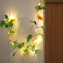 Solar Vine String Lights Ivy Lights LED Artificial Rattan Green Plant LED Solar String Light Outdoor Waterproof Led String Hanging Lights for Yard Fence Wall Hanging Wedding Decoration