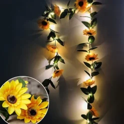 Solar Vine String Lights Ivy Lights LED Artificial Rattan Green Plant LED Solar String Light Outdoor Waterproof Led String Hanging Lights for Yard Fence Wall Hanging Wedding Decoration