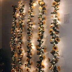 Solar Vine String Lights Ivy Lights LED Artificial Rattan Green Plant LED Solar String Light Outdoor Waterproof Led String Hanging Lights for Yard Fence Wall Hanging Wedding Decoration