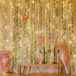 Solar Vine String Lights Ivy Lights LED Artificial Rattan Green Plant LED Solar String Light Outdoor Waterproof Led String Hanging Lights for Yard Fence Wall Hanging Wedding Decoration