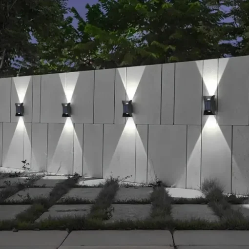 Solar Wall Light - Durable UP & Down Illumination, Waterproof IP65, Outdoor Fence, Garden, Porch, Garage Lighting 1/2pcs