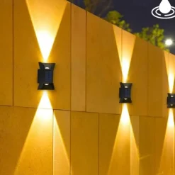 Solar Wall Light - Durable UP & Down Illumination, Waterproof IP65, Outdoor Fence, Garden, Porch, Garage Lighting 1/2pcs